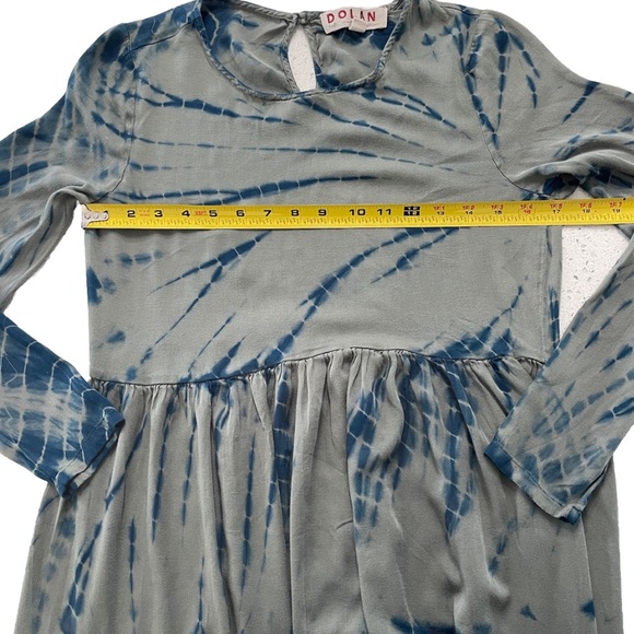 Dolan Tie Dye Long Sleeve Midi Dress Gray Blue Viscose XS - Picture 6 of 8